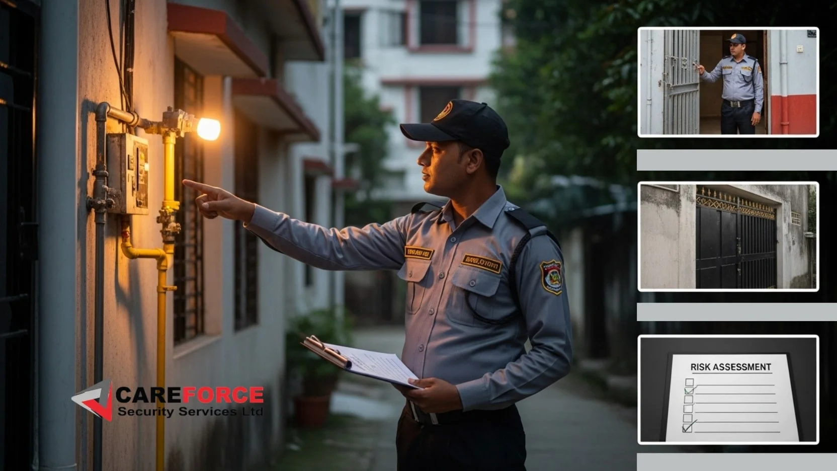 Emergency plan with security guard
