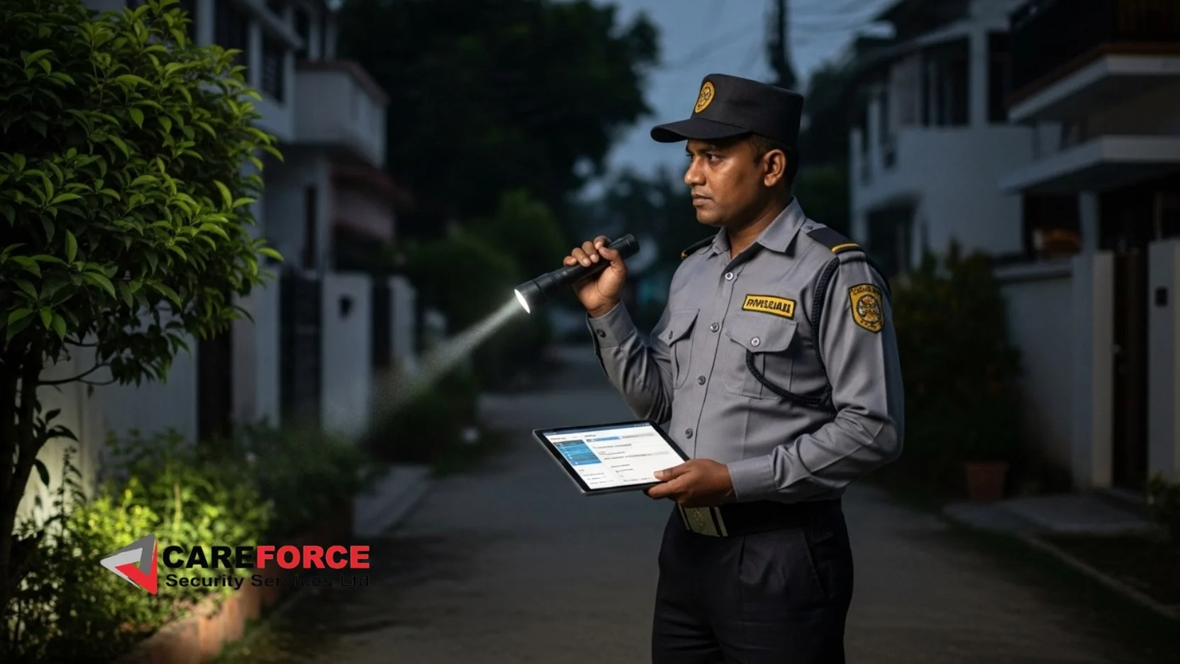 Emergency plan with security guard 